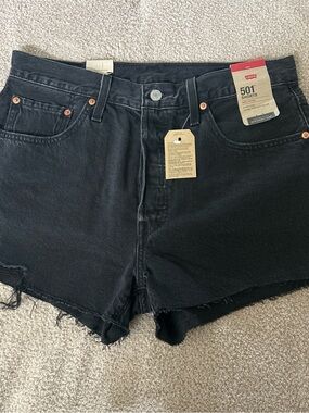 Levi's Black 501 Cutoff Denim Shorts